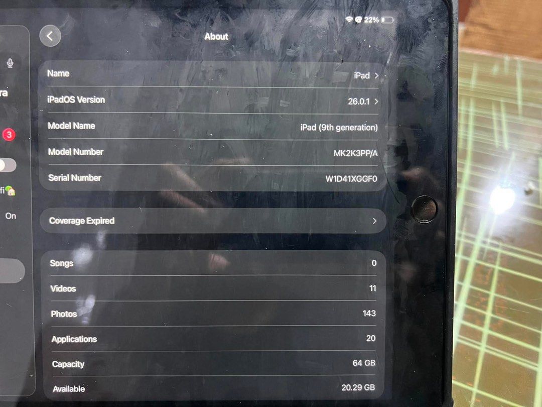 iPad 9th Gen 64GB Space Grey (Category: iPad) located in Manila. Submitted by diginohives (Listing ID 1437419906, Image 2). Description: For Sale only!! 𓂃˖ ࣪⊹ RFS: Thesis Costings -iPad 9th Gen 64GB -Space Grey -No dents, cracks, or any visible defects -Super Pristine Condition -Perfect for Note-taking, School, Watching Media, and Light Gaming/Editing - w/ free case, pen, and charging wire Sale Price: ₱5,500 - fixed! Can do meetups around Suriga