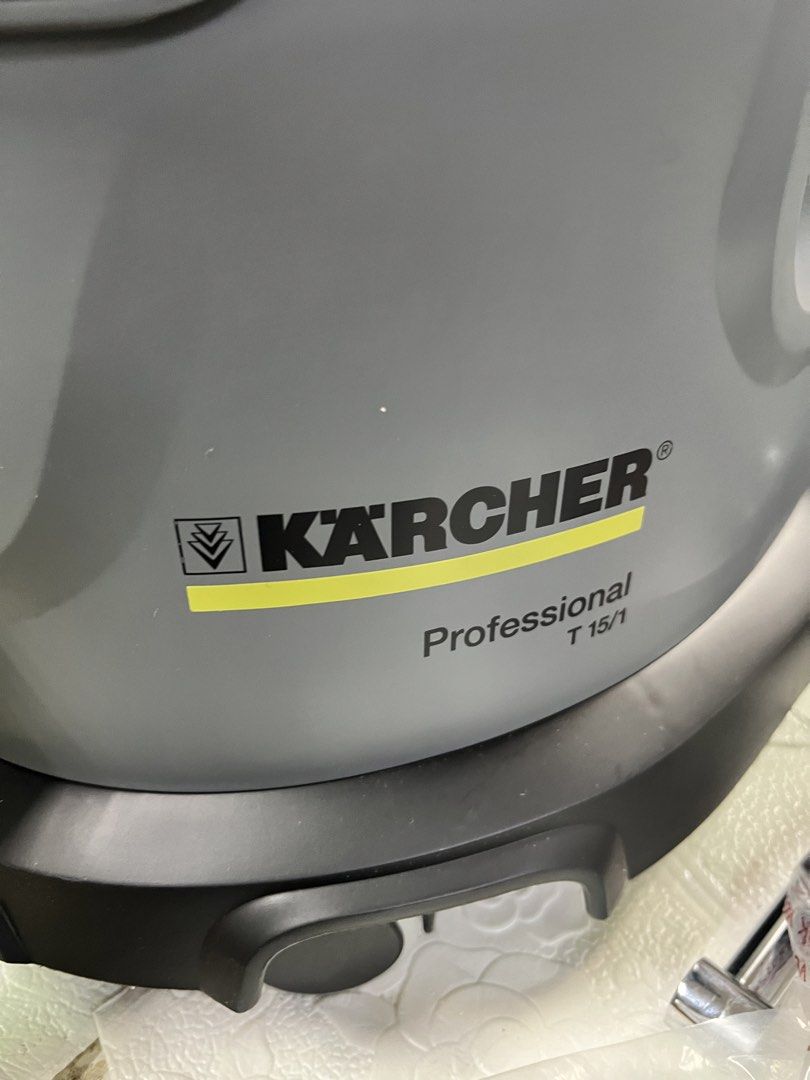 Karcher Professional Vacuum Cleaner T15/1 Working Condition (Category: Vacuum Cleaner & Housekeeping) located in Pasay City. Submitted by meostore (Listing ID 1437463799, Image 2). Description: KARCHER Professional Dry Vacuum Cleaner T 15/1 -Input rating: 220-240V / 50-60Hz -Series model: T 15/1 -Features: Flexible cable; Integrated accessory storage; Operation using foot switch; Main filter basket NOTE: Please expect dusted portions. Actual phot
