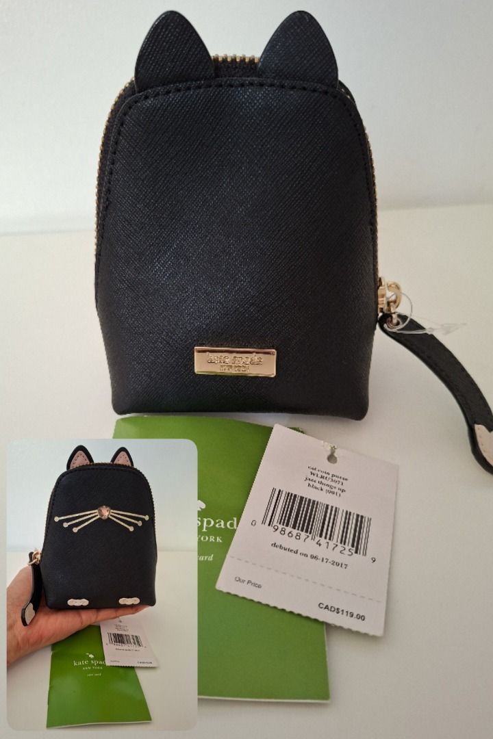 Kate Spade Owl Backpack Set + Cat coin purse (Category: Backpacks) located in Tuguegarao City. Submitted by thosphbys49295 (Listing ID 1437525038, Image 3). Description: - Kate Spade owl backpack set - Includes backpack, cardholder, and keychain - Owl design - Front pocket - Gold-toned zippers - Top handle - Adjustable straps - Cardholder and keychain included - Original price tag attached -Cat Coin purse.