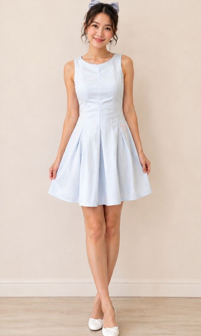 Korean Style Flare Dress (Category: Dresses) located in Tarlac. Submitted by belgian_spice (Listing ID 1437571220, Image 3). Description: brand new with tag size: Large (can fit M to semi L) baby blue/light blue Skater dress , A Line dress,.