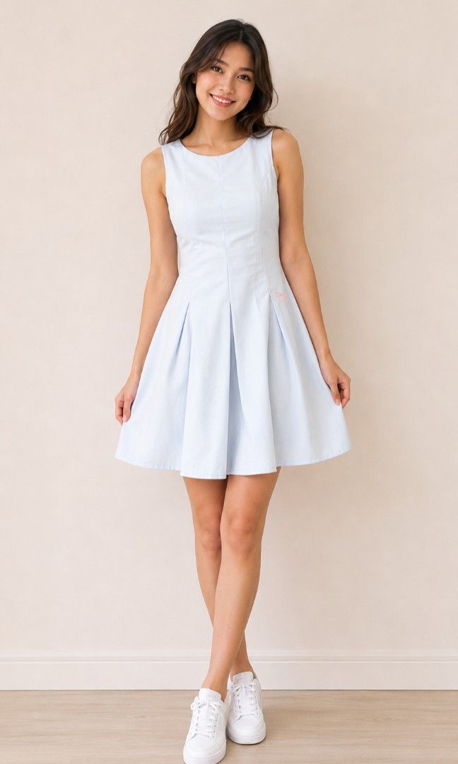 Korean Style Flare Dress (Category: Dresses) located in Tarlac. Submitted by belgian_spice (Listing ID 1437571220, Image 1). Description: brand new with tag size: Large (can fit M to semi L) baby blue/light blue Skater dress , A Line dress,.