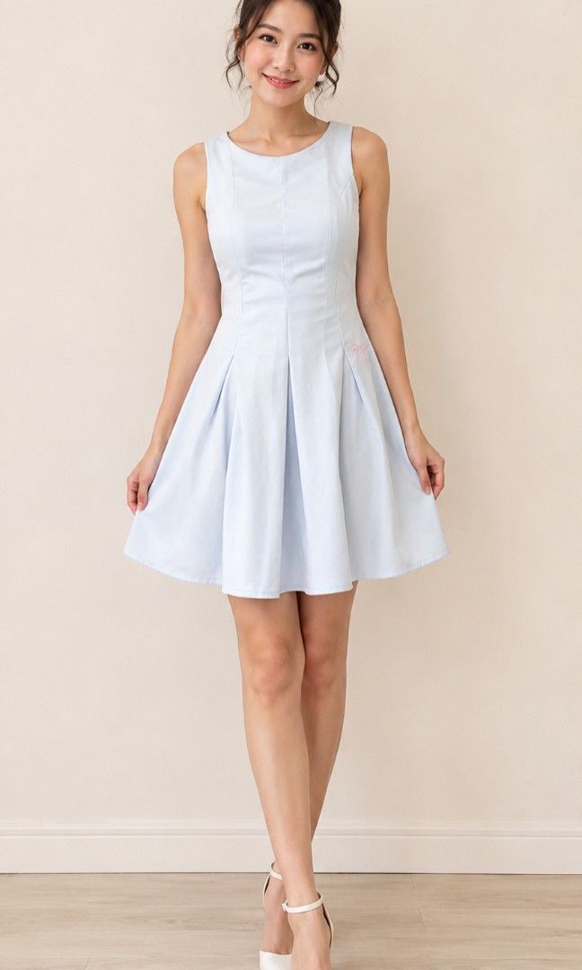 Korean Style Flare Dress (Category: Dresses) located in Tarlac. Submitted by belgian_spice (Listing ID 1437571220, Image 2). Description: brand new with tag size: Large (can fit M to semi L) baby blue/light blue Skater dress , A Line dress,.