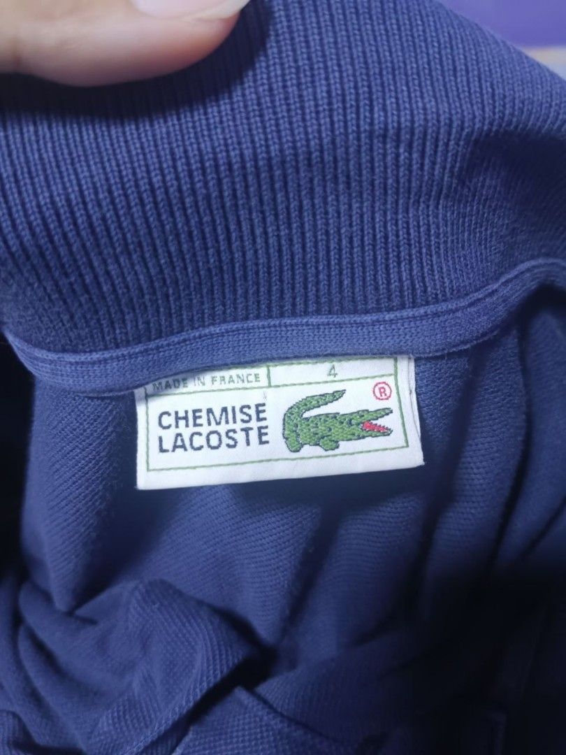 Lacoste Long Sleeve Polo Shirt (Category: Tshirts & Polo Shirts ) located in Manila. Submitted by quick.jerieme (Listing ID 1437567209, Image 3). Description: - Authentic Lacoste long sleeve polo shirt - Features the iconic crocodile logo - Made in France - Classic polo collar and buttoned placket - Size: 4 - Color: Deep navy blue.