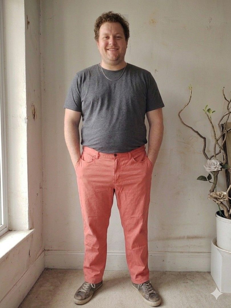 Lands' End Traditional Fit Pants (Category: Jeans) located in Magdalena. Submitted by magdalenathrift20 (Listing ID 1437417094, Image 1). Description: - Lands' End pants - Vibrant coral color - Size: 42/T - Traditional fit - Multiple pockets - Durable fabric - Classic and versatile design.