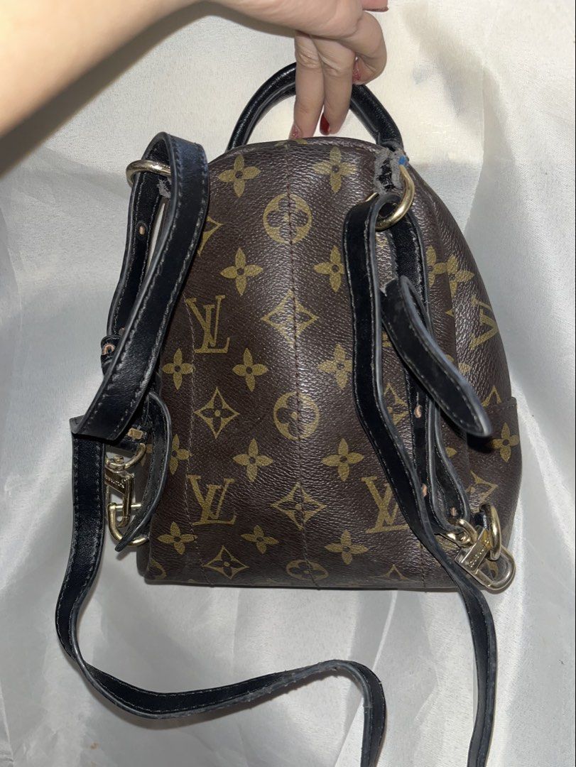 Louis Vuitton Two-Way Mini Backpack (Category: Luxury Bags & Wallets) located in Santa Rosa. Submitted by mo0chimi (Listing ID 1437556772, Image 2). Description: - Louis Vuitton mini backpack - Classic monogram canvas - Top handle and adjustable 2 way straps (sling and backpack) Flaws: worn out leather on straps.