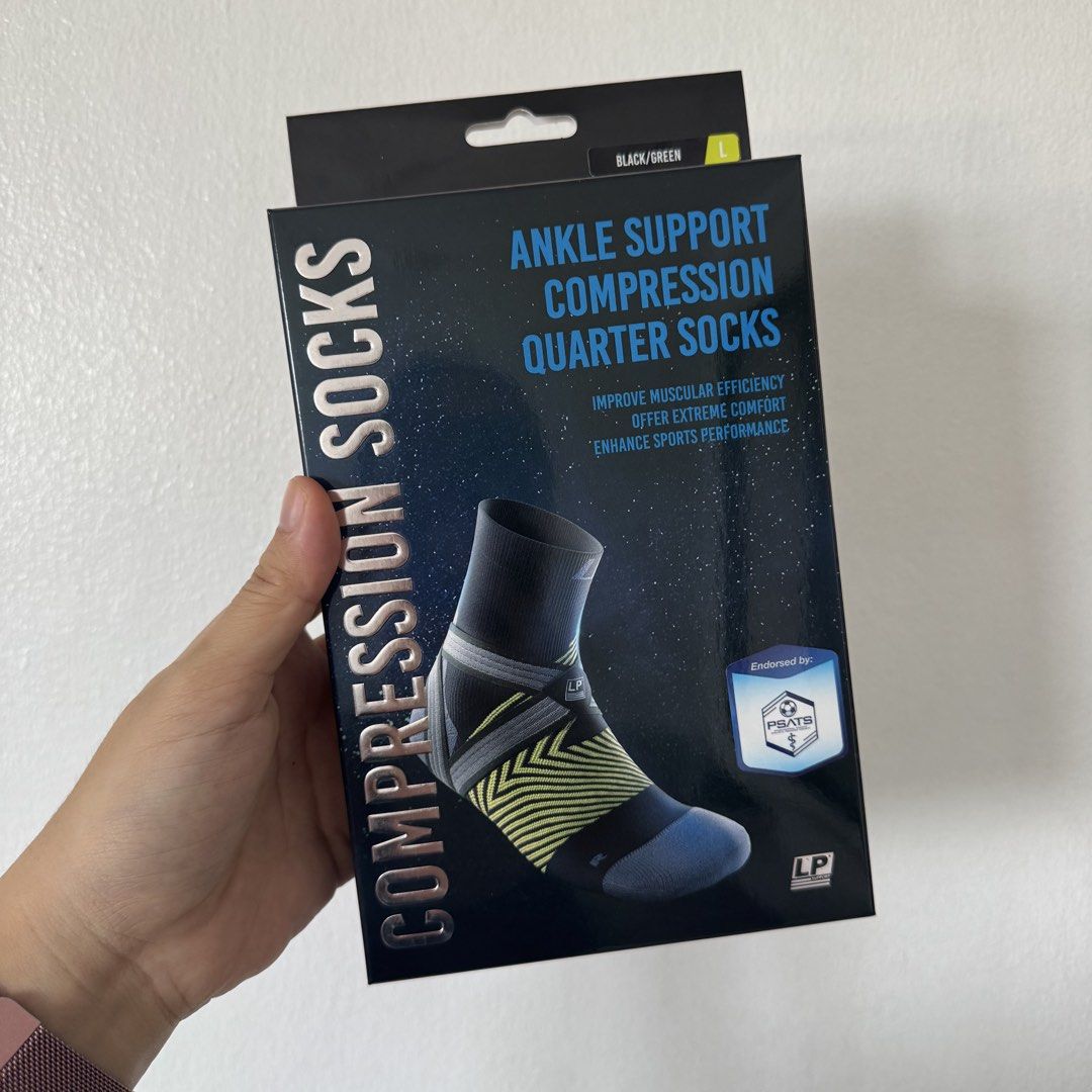 LP SUPPORT 203Z Ankle Support Compression Socks - Short Gray Pink Green 20pcs Bundle (Category: Braces, Support & Protection) located in Manila. Submitted by miskym (Listing ID 1437448832, Image 1). Description: Colors Available: BLACK/GREY, BLACK/PINK, BLACK/GREEN Wholesale Price: 1,074.00/ea for 20pcs 1,142.00/ea for 10pcs 1,209.00/ea for 5pcs Retail Price: 1,343.00 Please refer to size chart for measurements All sizes are available ONHAND & RE