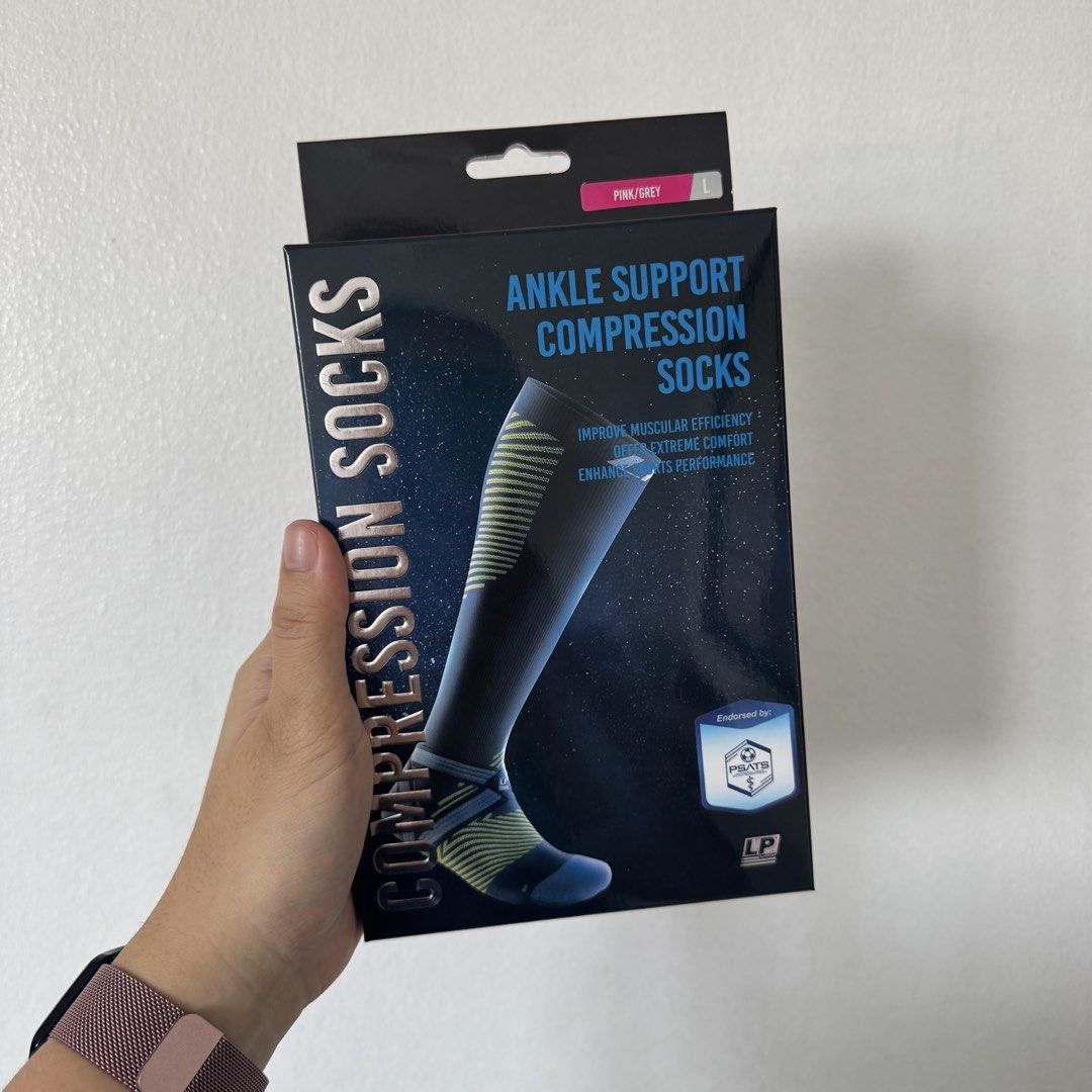 LP SUPPORT 204Z Ankle Support Socks - Long Grey Green Pink 20pcs Bundle (Category: Braces, Support & Protection) located in Manila. Submitted by miskym (Listing ID 1437449557, Image 1). Description: Colors Available: BLACK/GREY, BLACK/PINK, BLACK/GREEN - Wholesale Price: 1,189.00/ea for 20pcs 1,263.00/ea for 10pcs 1,337.00/ea for 5pcs Retail Price: 1,486.00 Please refer to size chart for measurements All sizes are available ONHAND & READY TO SHIP