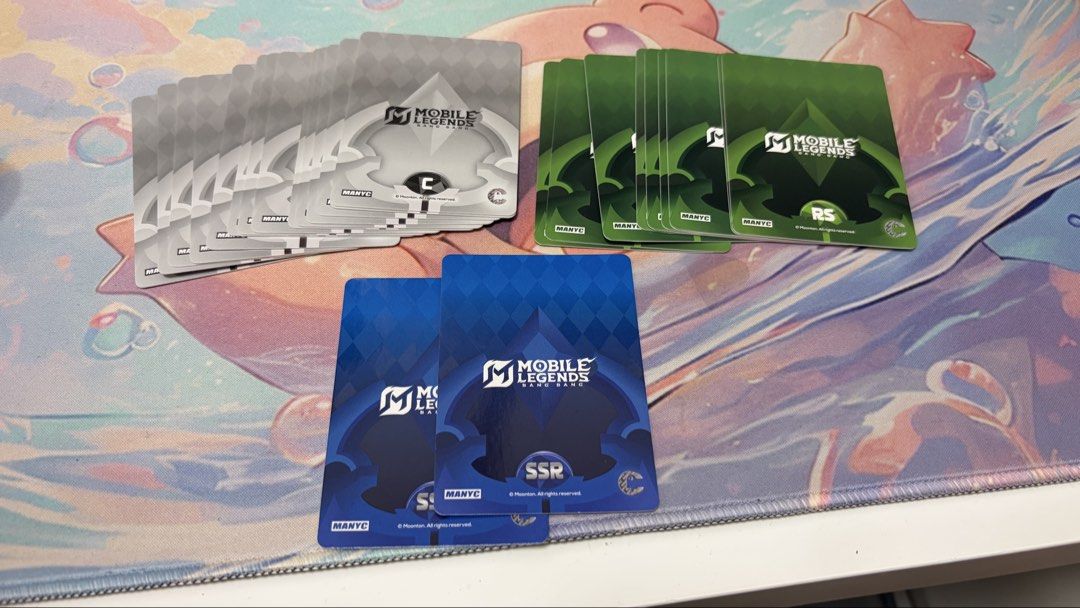 MANYC - Mobile Legends Bang Bang Bulk Cards (Category: Raw Singles) located in Cavite. Submitted by jace.themerchant (Listing ID 1437555308, Image 2). Description: Fs: MANYC - Mobile Legends Bang Bang Bulk Cards Package include 7 C Cards 7 R Cards 5 CS Cards 4 RS Cards 2 SSR Cards Please expect duplicates .