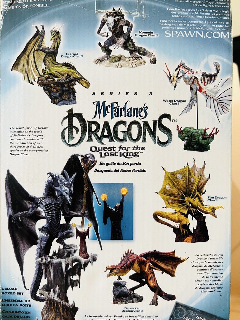 Mcfarlane Dragon Sorcerer Boxset (Category: Figurines & Statues) located in Caloocan City. Submitted by ryshevennostalgia (Listing ID 1437472442, Image 3). Description: Selling Mcfarlane Dragons Sorcerer Dragons Clan Box set -RARE !!! -On card -Complete -Figure never removed from the box -Still in Twisties -Yellowish packaging -FREE SHIPPING NCR(GRAB) PROVINCIAL(J&T) Thanks .