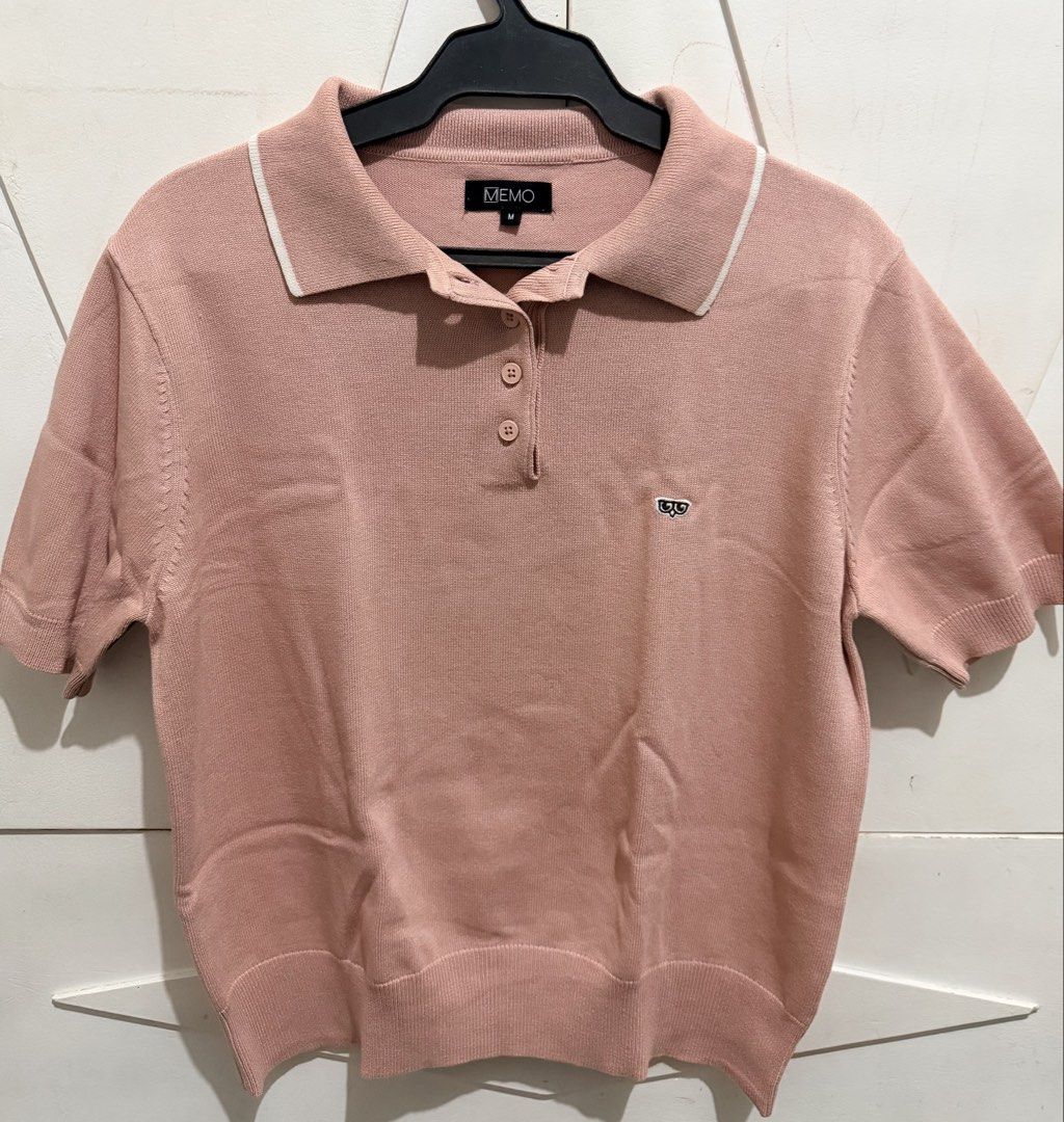 Memo Pink Polo Shirt (Category: Blouses) located in Muntinlupa City. Submitted by jaja.0903 (Listing ID 1437580162, Image 2). Description: Memo | The Smart Polo Color: Blush Size: Medium Price: ₱450.00.