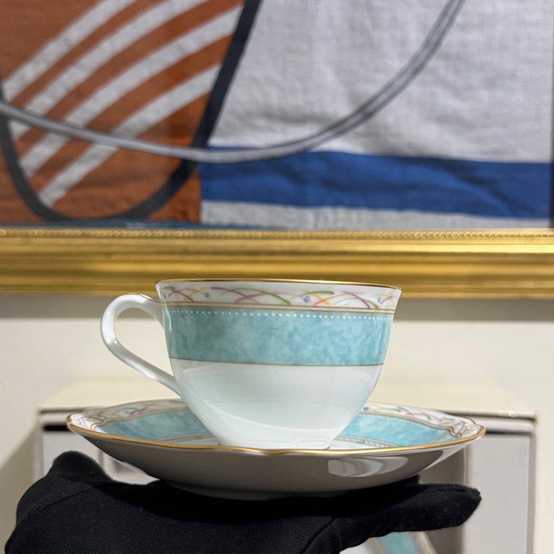 Noritake tea set with cake plate (Category: Coffee & Tea Tableware) located in Rizal. Submitted by houseofbell (Listing ID 1437562941, Image 2). Description: 5 tea cup 5 tea plate 1 big cake plate.