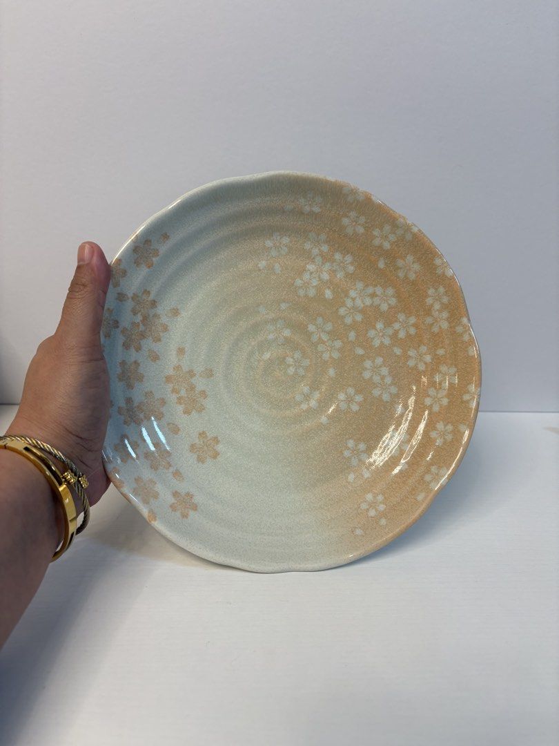 Orange Sakura Swirl Breakfast Deep Plate (Category: Other Kitchenware & Tableware) located in Imus. Submitted by tableforfive (Listing ID 1437495128, Image 1). Description: Stoneware 8.5 inches Stock : 1 pc only.