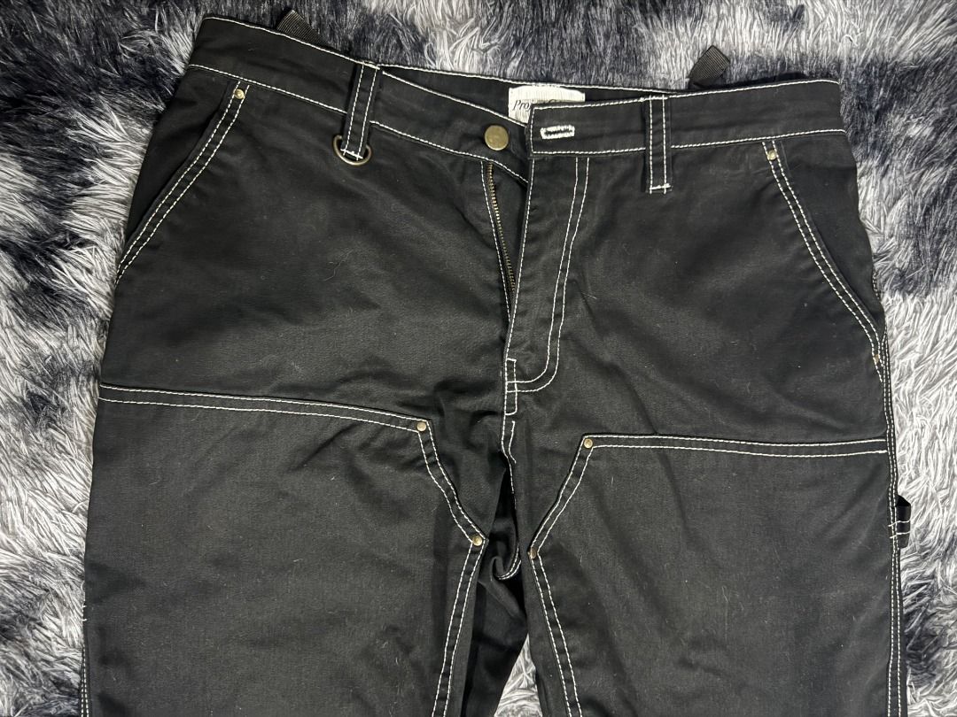 Project Gallery Black Carpenter Pants XL Vuja De Alternative (Category: Jeans) located in Puerto Princesa. Submitted by 22B_Garments (Listing ID 1437455637, Image 3). Description: LENGTH: 40.5 WAIST: 32 RISE: 10.5 - Project Gallery carpenter pants - Black color - Size: XL - Straight leg fit - White stitching details - Multiple pockets - Belt loops with metal ring detail - Button and zipper closure Vuja De cmmawear PAF Post Archive Faction Julius 