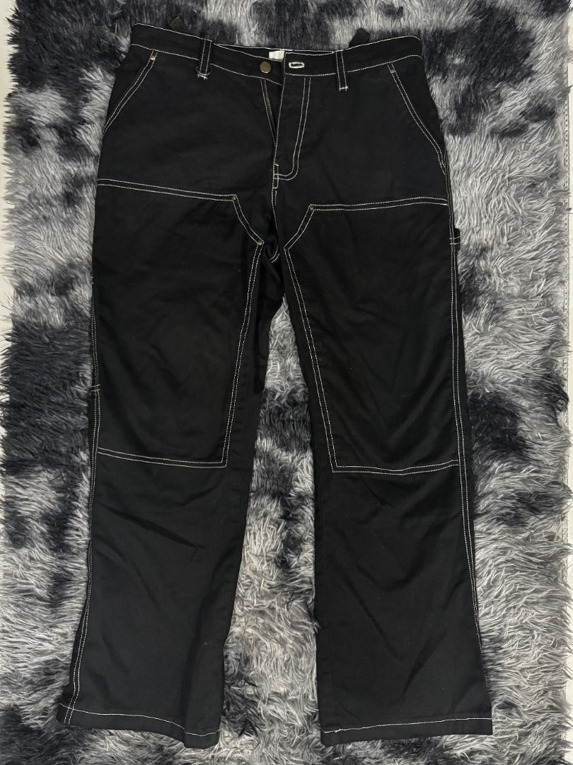 Project Gallery Black Carpenter Pants XL Vuja De Alternative (Category: Jeans) located in Puerto Princesa. Submitted by 22B_Garments (Listing ID 1437455637, Image 1). Description: LENGTH: 40.5 WAIST: 32 RISE: 10.5 - Project Gallery carpenter pants - Black color - Size: XL - Straight leg fit - White stitching details - Multiple pockets - Belt loops with metal ring detail - Button and zipper closure Vuja De cmmawear PAF Post Archive Faction Julius 