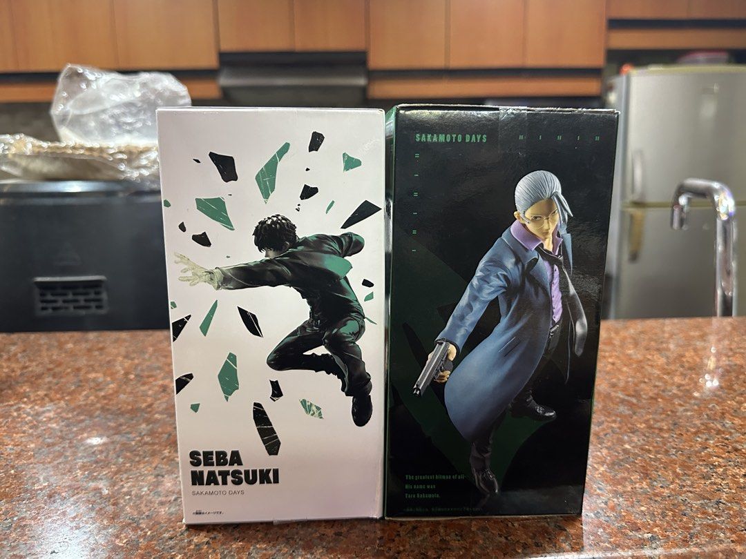Sakamoto Days Figure sold as set (Category: Figurines & Statues) located in Manila. Submitted by astrayhashira (Listing ID 1437519168, Image 1). Description: - Sakamoto Days figures for sale. - Includes Seba Natsuki (Vibration Stars) and Sakamoto Taro (01) figures. - Both figures are in their original boxes. - Perfect for collectors! Set only.