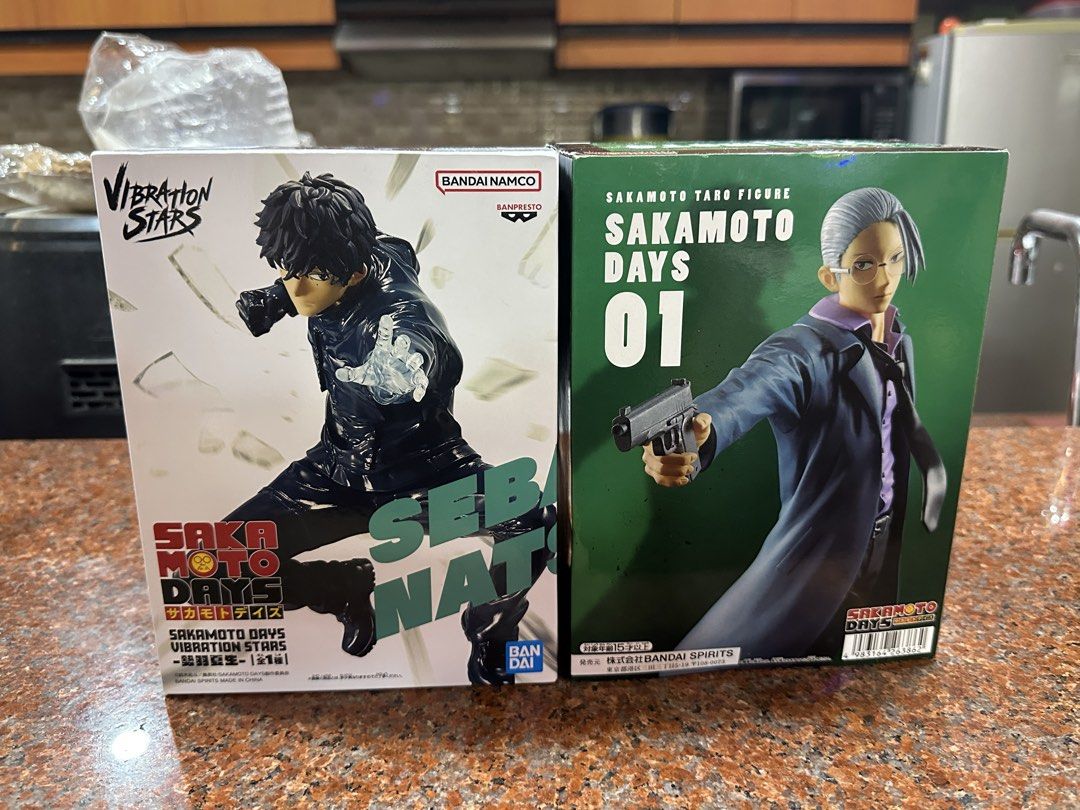 Sakamoto Days Figure sold as set (Category: Figurines & Statues) located in Manila. Submitted by astrayhashira (Listing ID 1437519168, Image 2). Description: - Sakamoto Days figures for sale. - Includes Seba Natsuki (Vibration Stars) and Sakamoto Taro (01) figures. - Both figures are in their original boxes. - Perfect for collectors! Set only.