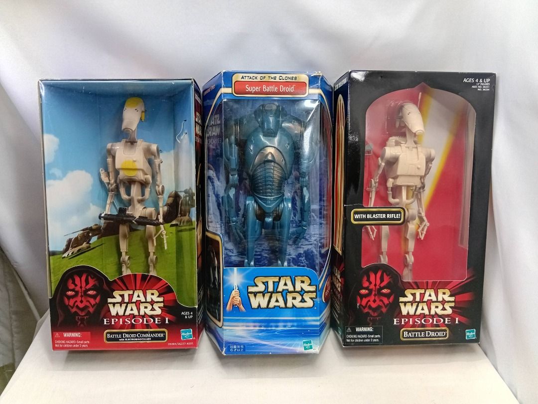Star Wars 1/6 Scale Battle Droid Set/3 Hasbro Action Figure (Category: Figurines & Statues) located in Quezon City. Submitted by ToyzzKoleksyon (Listing ID 1437580149, Image 1). Description: Authentic/Branded. -Price: 3,500 -Condition: AS IS. Mint in Box. OLD STOCK. -Issue: NONE -What you see is what you get. -Please check photos for issues. -Pm me for questions. -Location: Quezon City b145.