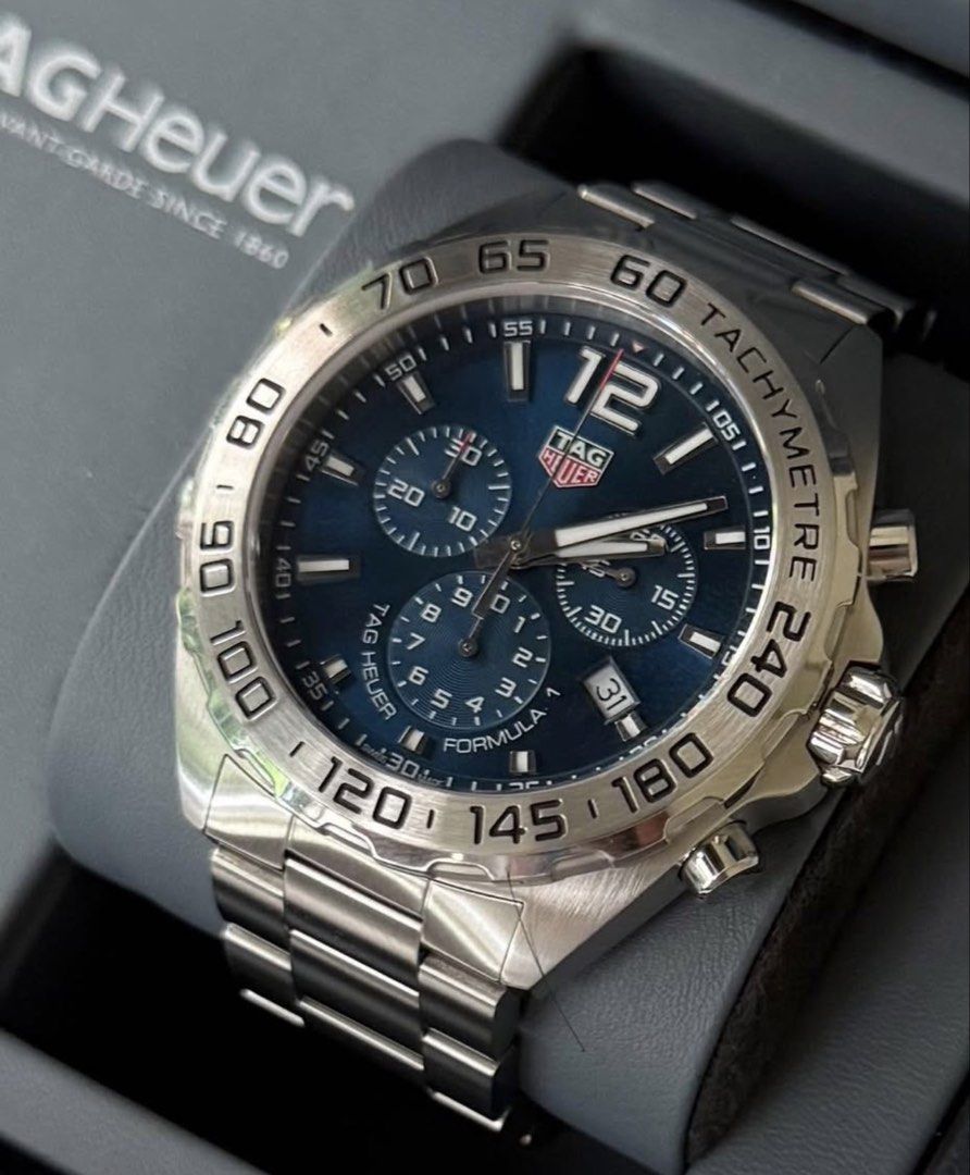 Tag heuer F1 Chronograph (Category: Luxury Watches) located in Quezon City. Submitted by pedro_demain (Listing ID 1437500427, Image 1). Description: Tag heuer f1 chronograph Caz101k model 43mm quartz With box,manual ,card & extra link Extra rubber strap 9/10 condition Qc & Bgc area.