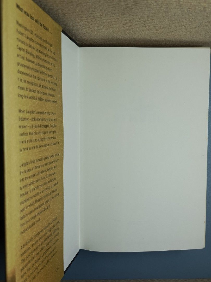 The Lost Symbol by Dan Brown Preloved Hardbound Book (Category: Storybooks) located in Cebu City. Submitted by shibarena (Listing ID 1437538440, Image 3). Description: - The Lost Symbol by Dan Brown (Preloved Hardbound Book).