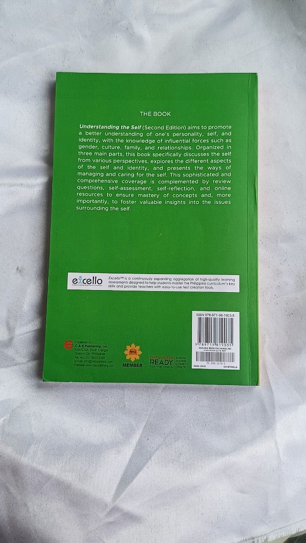 Understanding the Self, Second Edition (Category: Textbooks) located in Manila. Submitted by wilddog-15ffa7 (Listing ID 1437435262, Image 2). Description: - 'Understanding the Self, Second Edition' available! - Explores different aspects of the self. - Discusses internal forces like self-esteem and self-efficacy. - Includes self-assessment questions and self-reflection exercises. - Features online resources for deeper insights. - Reflection pages