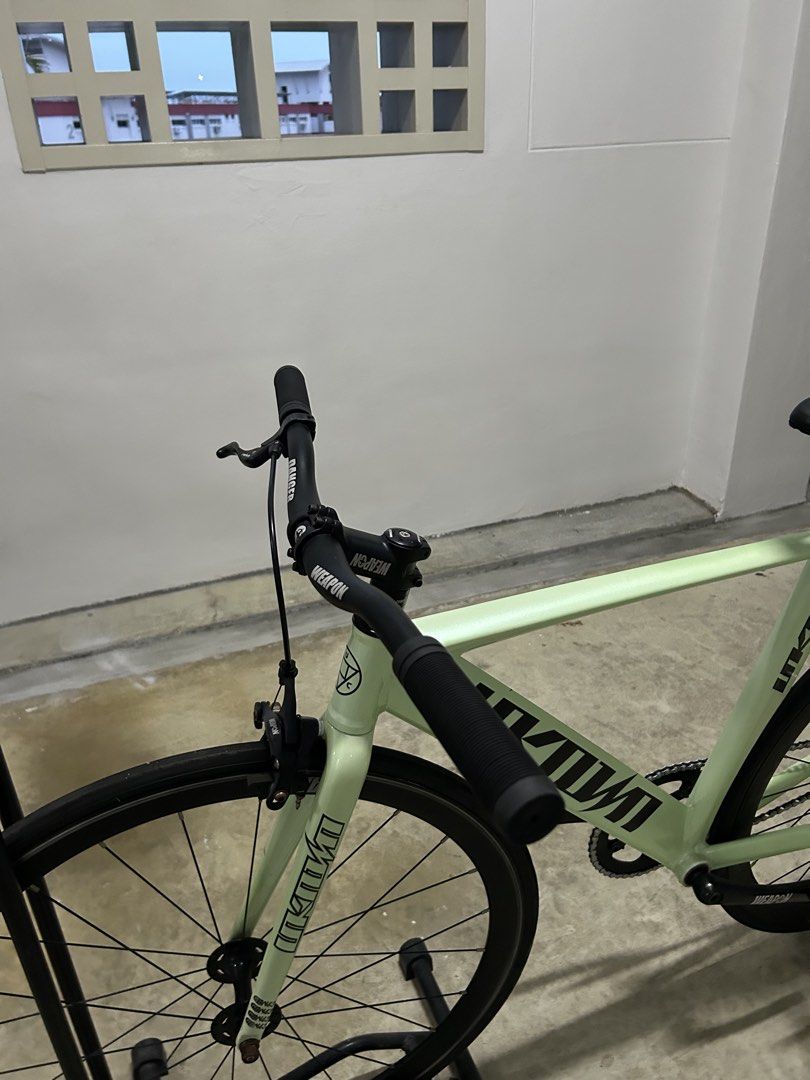 Unknown Singularity (Category: Bicycles) located in Singapore. Submitted by hazcore (Listing ID 1437480582, Image 1). Description: Unknown Singularity Mint Green Wtt/Wts. Frame size S, suitable for people Below 170cm. Good for starter riders too! All stock parts and chain recently replaced, and recently sent it for servicing and a wash! Looks perfect for a far and I will make sure it is ready to ride! DM for more info! Don’t worry i don’t bite .