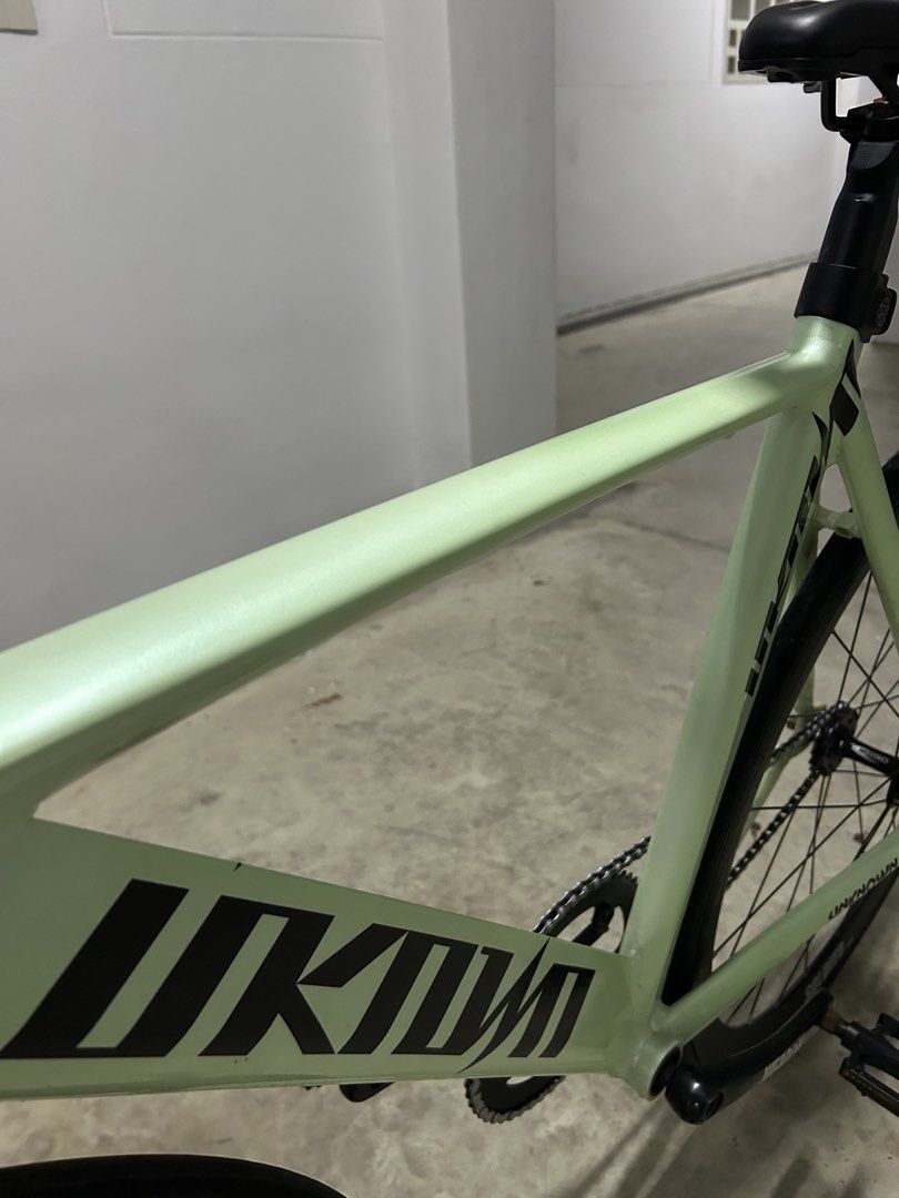 Unknown Singularity (Category: Bicycles) located in Singapore. Submitted by hazcore (Listing ID 1437480582, Image 2). Description: Unknown Singularity Mint Green Wtt/Wts. Frame size S, suitable for people Below 170cm. Good for starter riders too! All stock parts and chain recently replaced, and recently sent it for servicing and a wash! Looks perfect for a far and I will make sure it is ready to ride! DM for more info! Don’t worry i don’t bite .