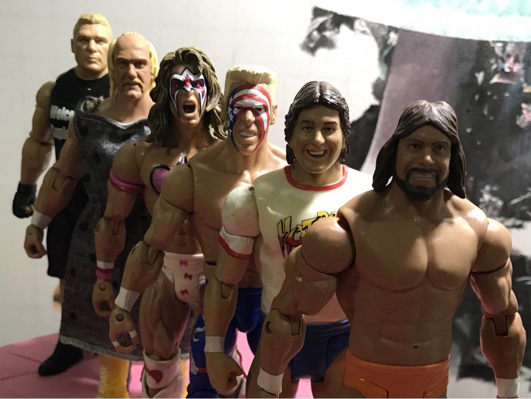WWE Legends Action Figures Set (Category: Figurines & Statues) located in Navotas City. Submitted by miguelboogle (Listing ID 1437543206, Image 1). Description: RFS: 4 Medical Treatment WRESTLE MANIA OLD SCHOOL SET INDIVIDUAL PRICES: Hulk Hogan - {great condition} - P15oo Ultimate - [great condition] - P15oo Macho Man - {great condition} - P12oo Sting Defining Moments - [great condition] - P15oo Rowdy Piper - (trash talkers/working gimik) - P12oo