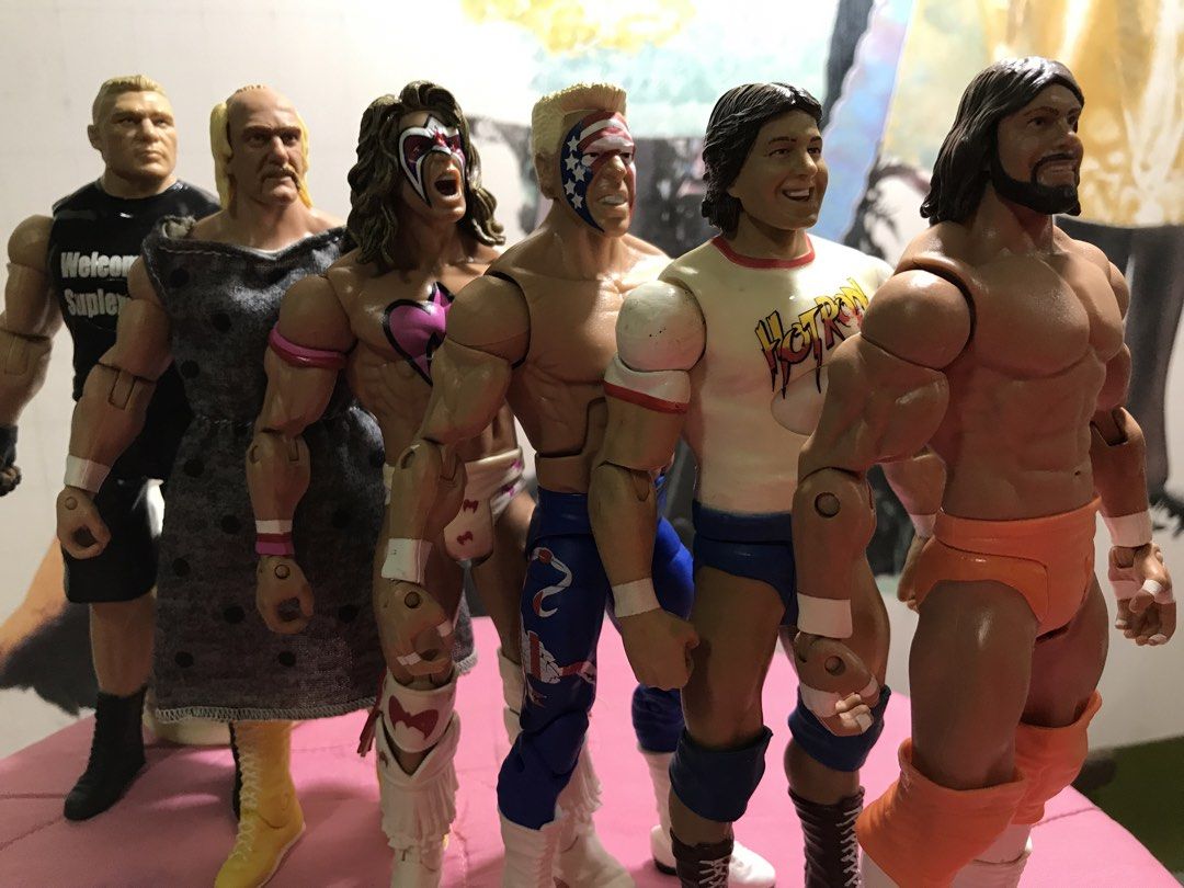 WWE Legends Action Figures Set (Category: Figurines & Statues) located in Navotas City. Submitted by miguelboogle (Listing ID 1437543206, Image 2). Description: RFS: 4 Medical Treatment WRESTLE MANIA OLD SCHOOL SET INDIVIDUAL PRICES: Hulk Hogan - {great condition} - P15oo Ultimate - [great condition] - P15oo Macho Man - {great condition} - P12oo Sting Defining Moments - [great condition] - P15oo Rowdy Piper - (trash talkers/working gimik) - P12oo