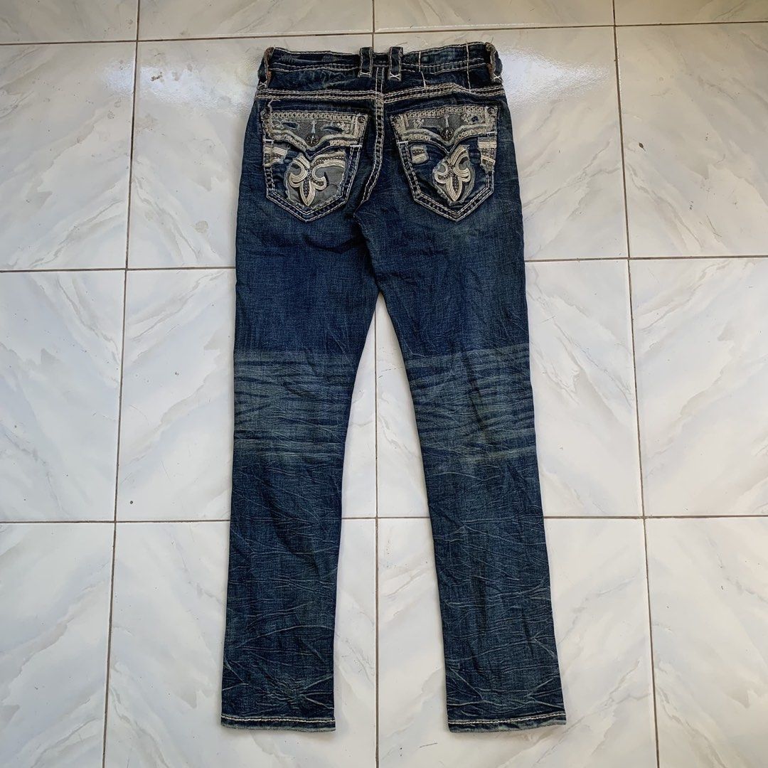 Y2K ROCK REVIVAL MATLOCK ALT STRAIGHT (Category: Jeans) located in Davao. Submitted by mrklrnzz (Listing ID 1437449820, Image 2). Description: AUTHENTIC❗️ WAIST 30 LENGTH 41.5 HEM 7 -IN EXCELLENT CONDITION -ISSUE MINIMAL DISTRESSED ON HEM .