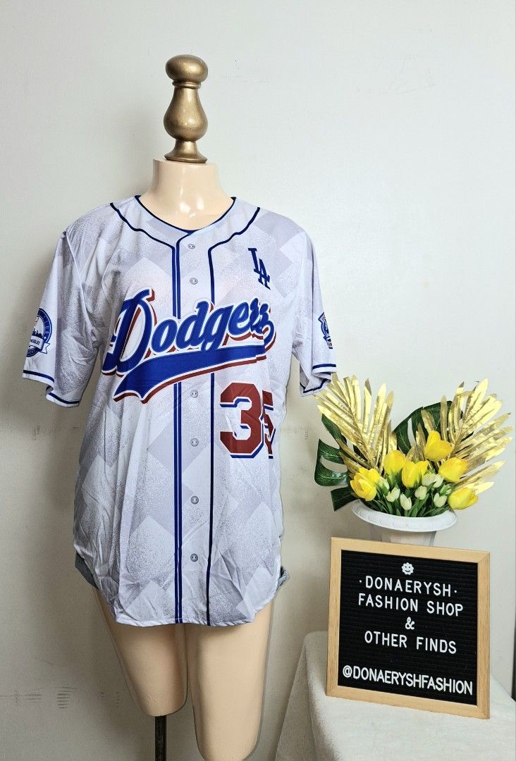 😍 Dodgers Baseball Jersey #35 3D Sublimation 😍 (Category: Tshirts & Polo Shirts ) located in Rizal. Submitted by donaeryshfashionshop (Listing ID 1437755541, Image 1). Description: 🌻 Micro-Polyester 100% 🌻 UNISEX Sporty Style Casual Shirt 🌻 One size only: 44in chest x 30in length 🌻 soft material 🌻 Imported: Thailand 🌻 Brand: Bacon 🌻 Condition: Brand New 🔥 We strive to provide accurate descriptions and photos, but colors may vary slightl