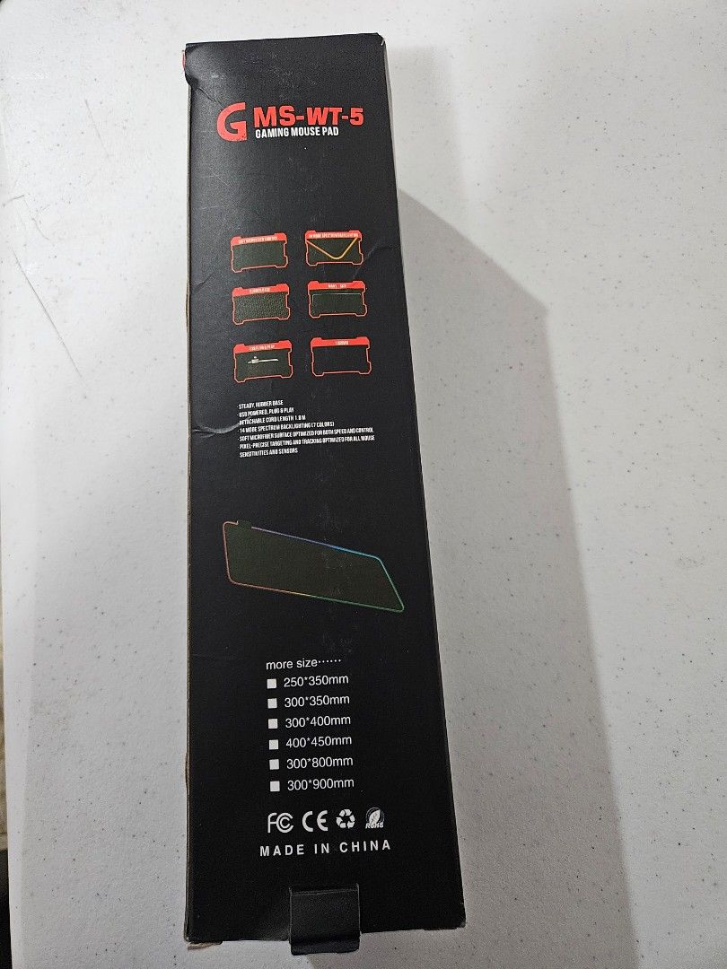 Aitu MS-WT-5 Gaming Mouse Pad (Category: Mouse & Mousepads) located in Caloocan City. Submitted by rm.diaz (Listing ID 1437605555, Image 2). Description: - Aitu MS-WT-5 Gaming Mouse Pad - RGB Lighting - USB Connectivity - 1.8M Cable - Shortcuts for Office, Excel, AI, CAD, and PS - Soft Cloth Material - Size: 300x800mm - Model: JZL-001.