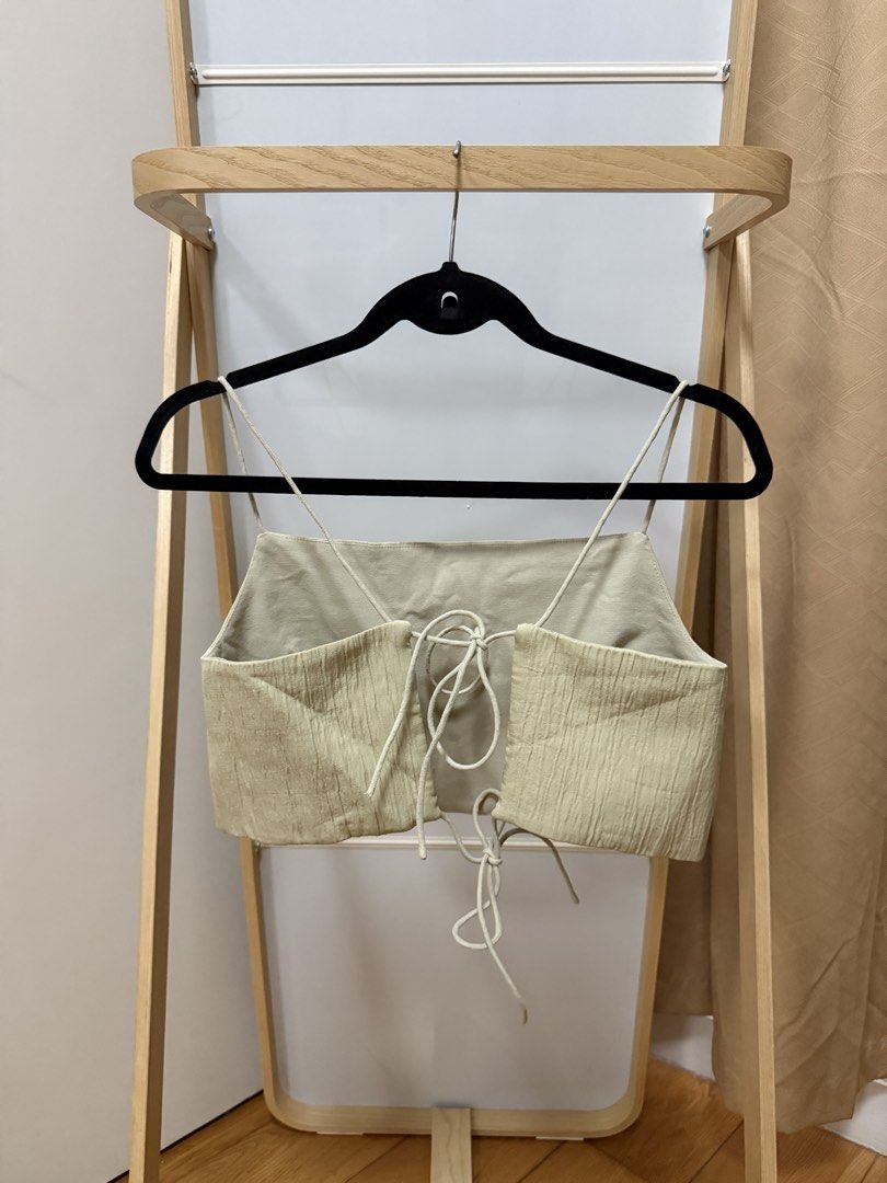 Araw the Line Cream Top (Category: Others Tops) located in Makati City. Submitted by miaco_ (Listing ID 1437665320, Image 2). Description: - Araw the Line Cream Top - Tie-back Detail - Size L - used 3 times.