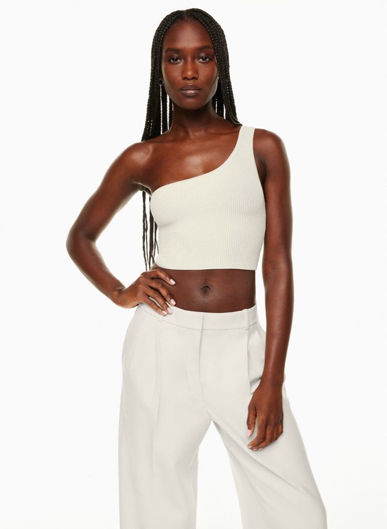 Aritzia - BABATON Sculpt One Shoulder Crop (Beige) (Category: Sleeveless) located in San Juan City. Submitted by berriessssss (Listing ID 1437685400, Image 1). Description: Bought at Aritzia The Grove in LA. RFS: Decluttering Negotiable but please be reasonable! .
