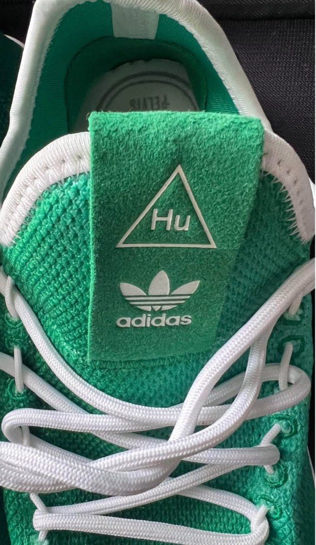 Authentic Adidas Pharrell Williams Hu Green (Category: Sneakers) located in Quezon City. Submitted by flyingmommie (Listing ID 1437628930, Image 3). Description: - Size: US 9 Men -no issues -from U.S -Original Selling Price : P2,999 .