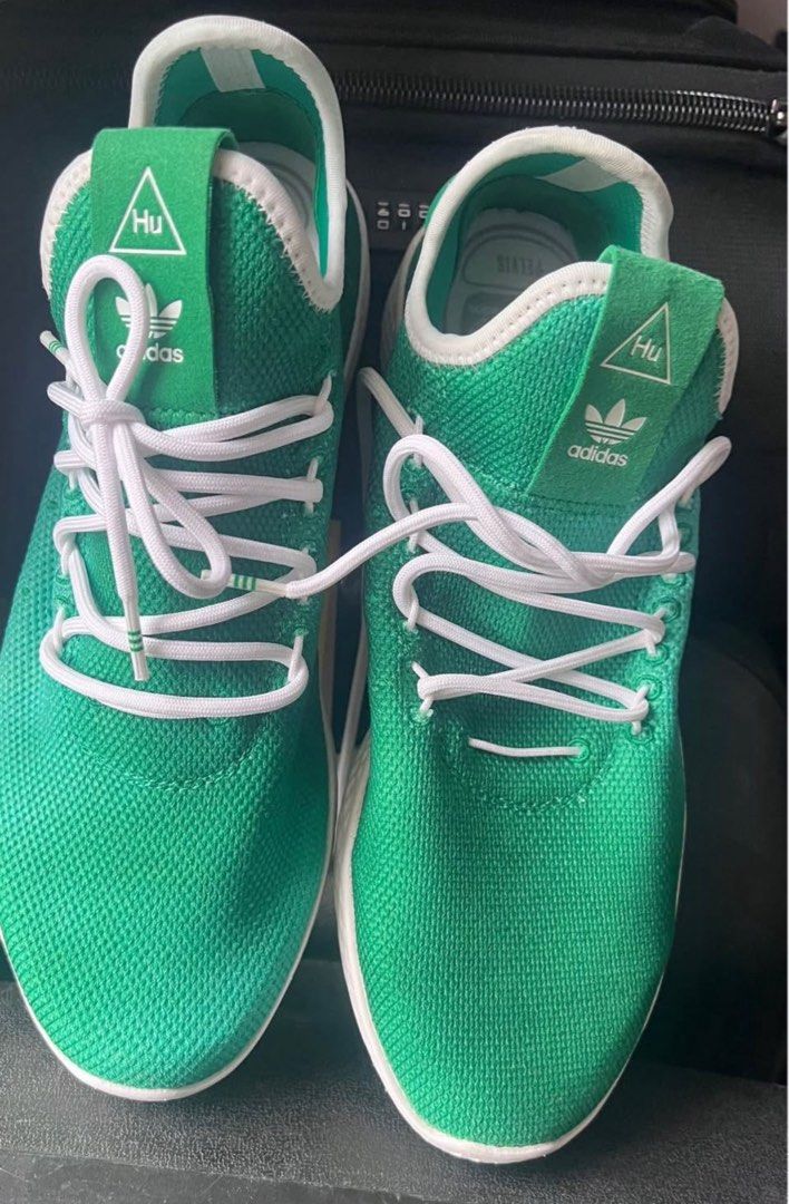 Authentic Adidas Pharrell Williams Hu Green (Category: Sneakers) located in Quezon City. Submitted by flyingmommie (Listing ID 1437628930, Image 1). Description: - Size: US 9 Men -no issues -from U.S -Original Selling Price : P2,999 .