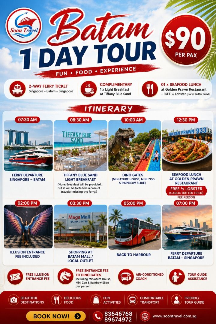 Batam 1 day Tour Vip Ticket Collection, Hobbies & Toys, Books ...