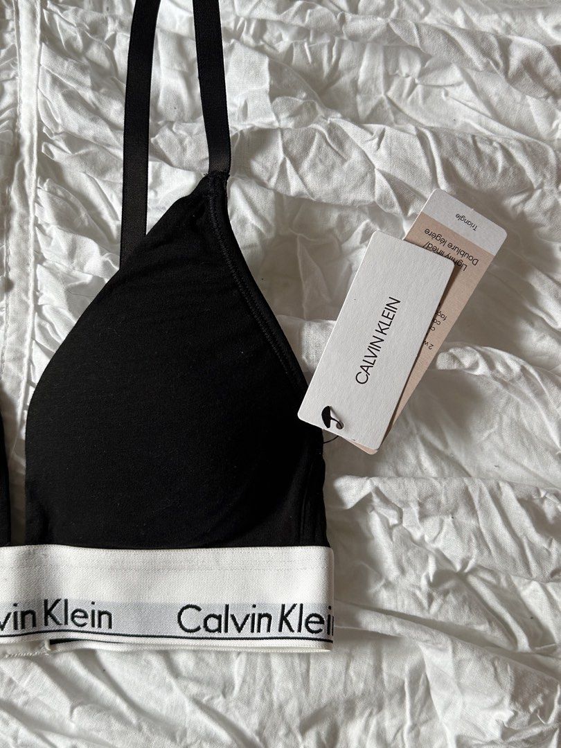 BNWT Calvin Klein Black Modern Cotton Lined Triangle Bralette Bra (Category: Undergarments & Loungewear) located in Quezon City. Submitted by cstuff_forsale (Listing ID 1437628589, Image 3). Description: 💌 brand new with tags 💌 guaranteed authentic, i bought this from the Calvin Klein US website in late 2024 💌 srp PHP 3950 💌 size: extra small, xs 💌 no lowballing pls! will be ignored 💌 loc: quezon city 💌 rfs: need an s or m! .