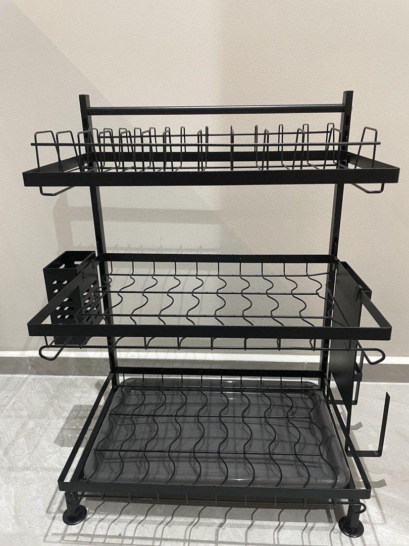 Brand New Adjustable 3 Tier Dish Drying Rack - Black452853294402129920