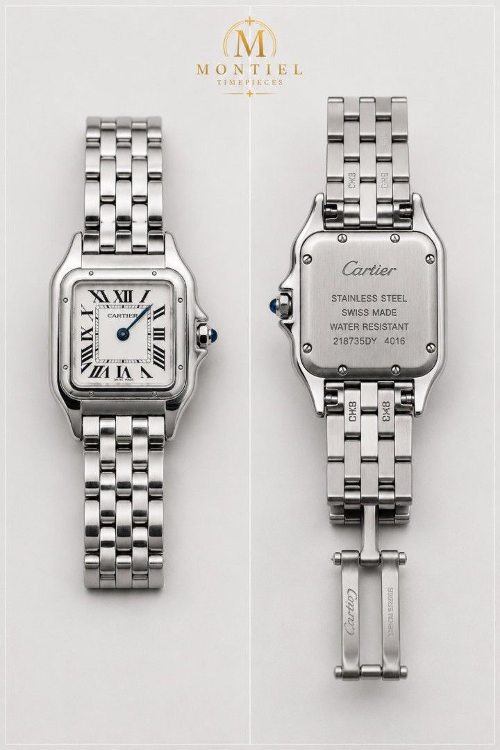 CARTIER PANTHERE MEDIUM SIZE (Category: Luxury Watches) located in Quezon City. Submitted by nadine_miel (Listing ID 1437668479, Image 2). Description: The New It girl watch in town 💖 Cartier Panthre Medium size All steel Year 2023 Full set Still Unregistered sa Cartier International Waranty - pwede nyo pang i register under your name for only 355k Grab now bago mag price increase next week.