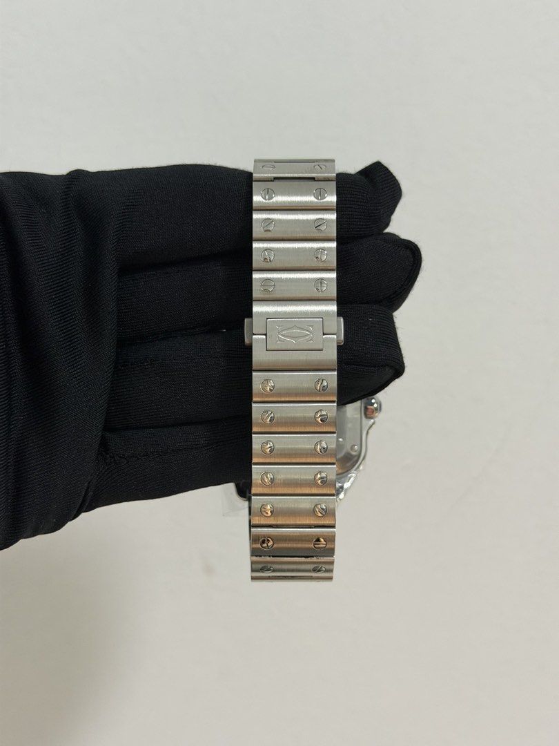 Cartier Santos Automatic Medium Diamonds (Category: Luxury Watches) located in San Juan City. Submitted by rhyswatchph (Listing ID 1437595094, Image 3). Description: Cartier Santos Medium Diamonds W4SA005 Year 2021 Full Set Condition 9.8/10 San Juan City/New Manila QC On Hand 600,000.