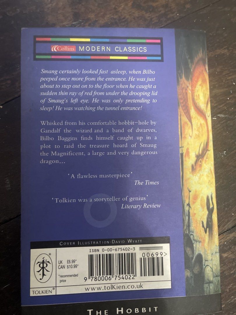 Collins Modern Classics “The Hobbit” by J.R.R Tolkien (Category: Storybooks) located in Manila. Submitted by radvelarde (Listing ID 1437753253, Image 3). Description: Pre-loved .
