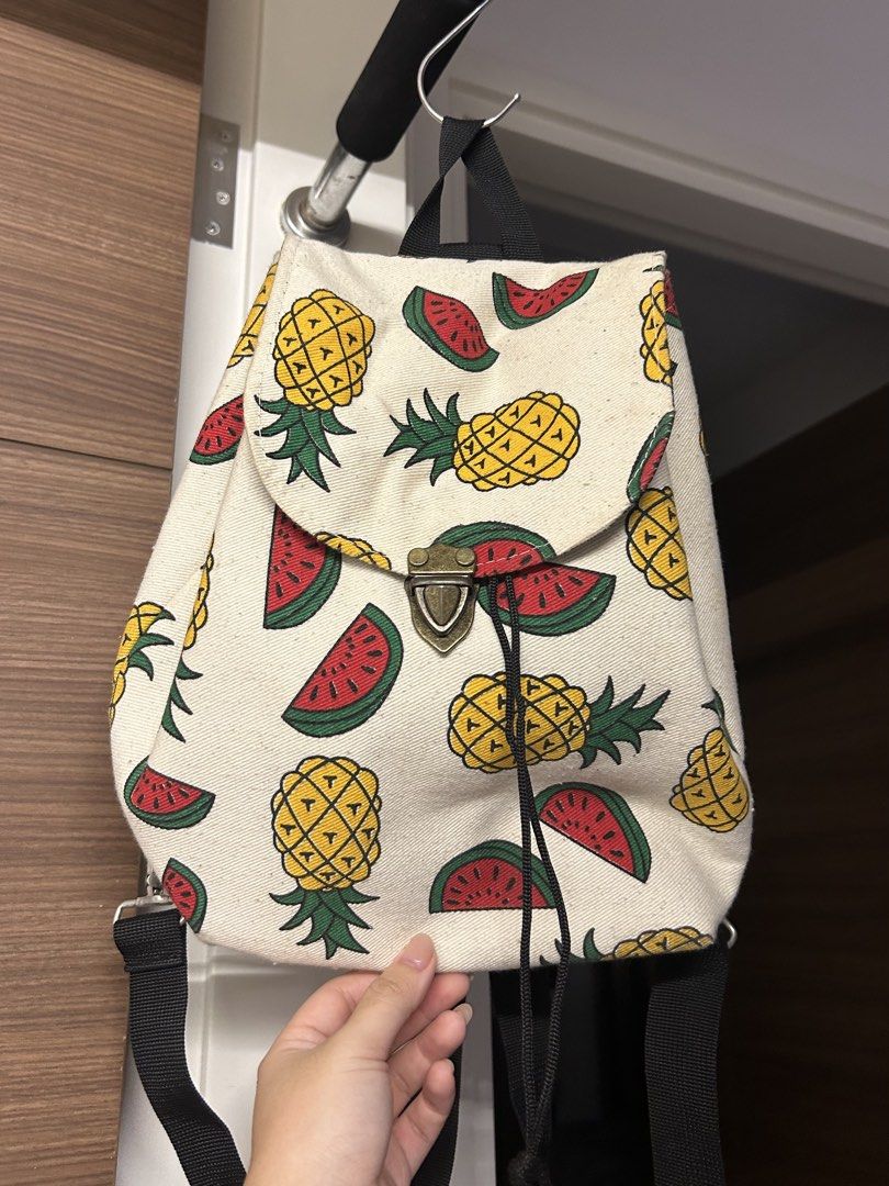 Fruit-Patterned Drawstring Backpack (Category: Backpacks) located in Singapore. Submitted by bapp3 (Listing ID 1437708273, Image 2). Description: Fruit-Patterned Backpacks ($5, 2 for $8) .
