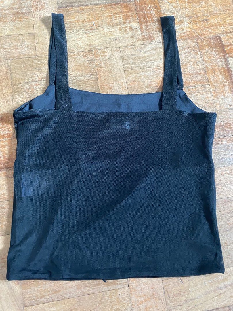 Cotton On Black Tank Top S (Category: Sleeveless) located in Manila. Submitted by boomboomshakataka (Listing ID 1437664647, Image 3). Description: - Cotton On black tank top - Size: S - Features a square neckline - Wide straps - Solid black color - Lightweight material - Made in China.