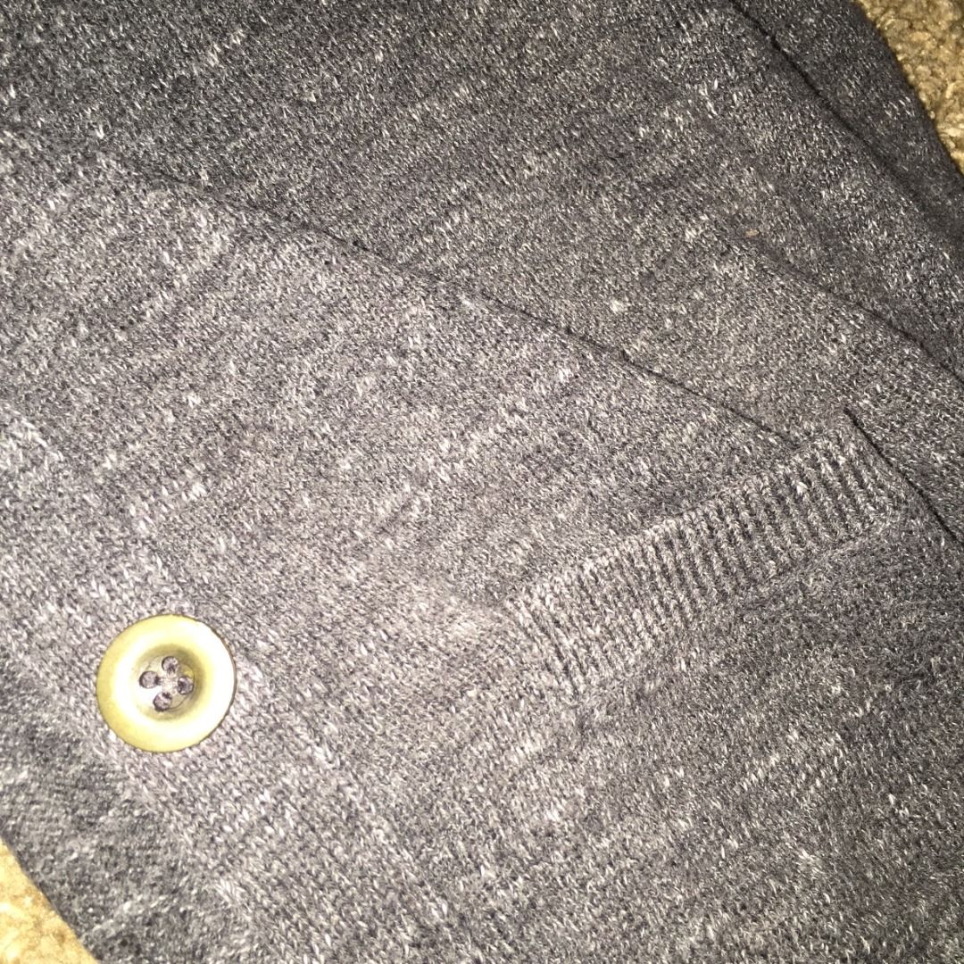 [DECREE] Charcoal Gray Button-Up Cardigan Sweater (Category: Coats, Jackets and Outerwear) located in Batac City. Submitted by achi.aia (Listing ID 1437639834, Image 2). Description: Brand: Decree Material: 100% cotton Design Features: - Heathered or marled knit texture - Standard four-button front closure - Ribbed detailing at the cuffs and hem - Two open patch pockets near the waist.