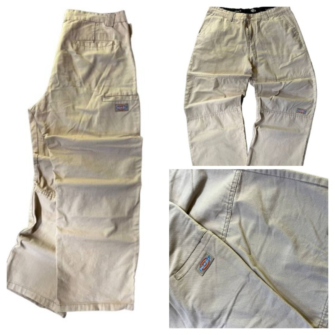 Dickies Khaki Double Patch (Category: Jeans) located in Caloocan City. Submitted by deadgarment (Listing ID 1437696906, Image 1). Description: -Size 32 - Dickies work pants - Khaki color - Classic design - Multiple pockets (including cargo) - Reinforced knee panels - Durable - Dickies logo visible - Great for work or casual use.