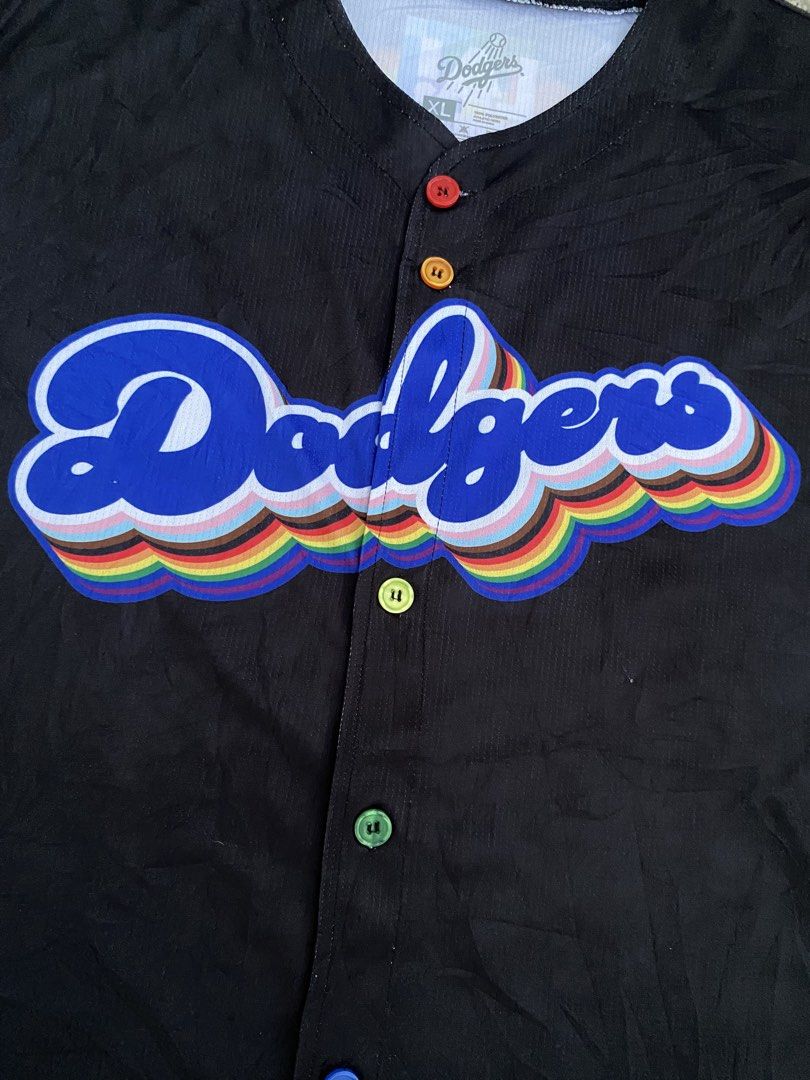 Dodgers Pride Night Baseball Jersey XL (Category: Tshirts & Polo Shirts ) located in Calabanga. Submitted by 4405.curator (Listing ID 1437633779, Image 2). Description: Los Angeles Dodgers Pride Night Jersey Size on tag X-Large Measurements: Width 25 inches Length 30 inches Good condition, no flaws ₱550 + shipping fee.