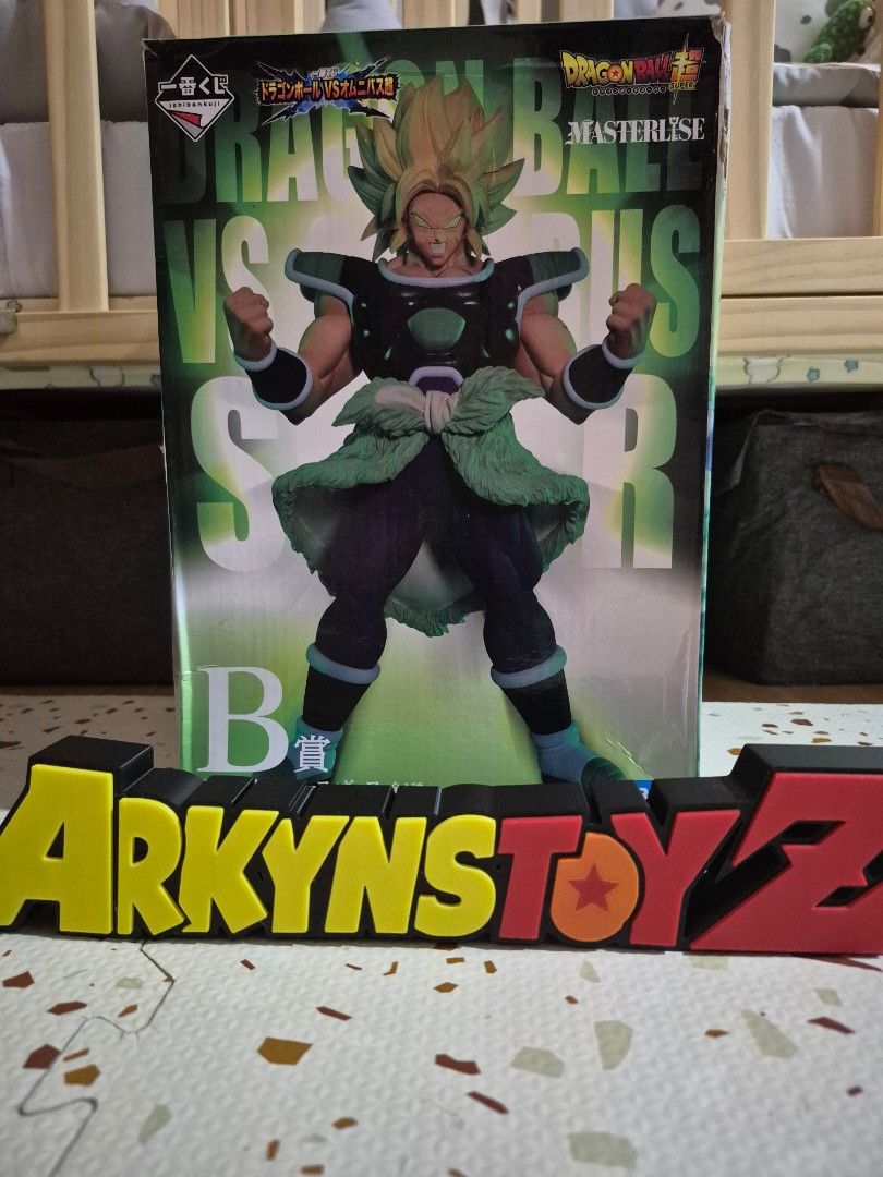 Dragon Ball Z Broly Masterlise Figure (Category: Figurines & Statues) located in Manila. Submitted by arkyns_toyz (Listing ID 1437747544, Image 1). Description: Dragon Ball Z Broly Masterlise figure. Features Broly in his iconic green and black outfit. The figure is in its original box. The box has the Arkyn Toys logo. The figure is a collectible item for Dragon Ball Z fans..
