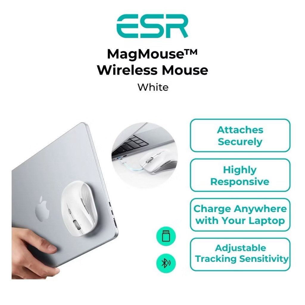 ESR Magnetic Wireless Mouse - White452998747883448323