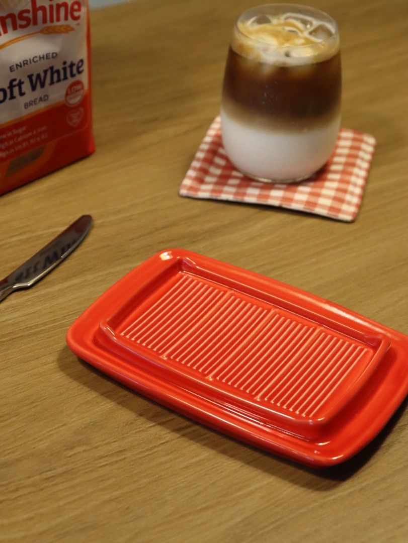 Farmhouse Red Ceramic Butter Dish453069159678627845