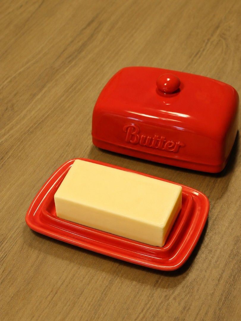 Farmhouse Red Ceramic Butter Dish453069159678627843